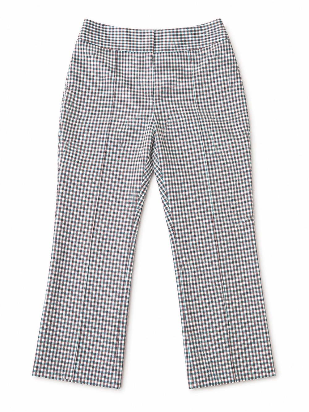 Veronica Beard Multi Gingham Cropped Kick Flare Pants Size 2 Made in USA
